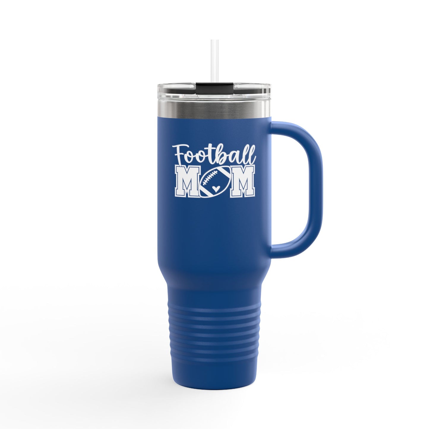 Football Mom Insulated Travel Mug 40oz – Cool-Handled Stainless Tumbler for Game Days