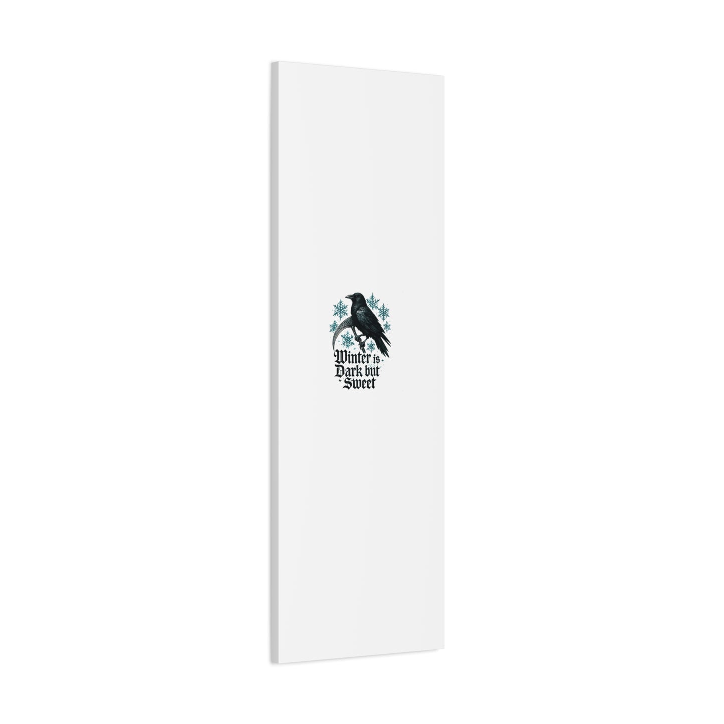 Raven Winter Canvas Art — “Winter is Dark but Sweet” Stretched Matte Print