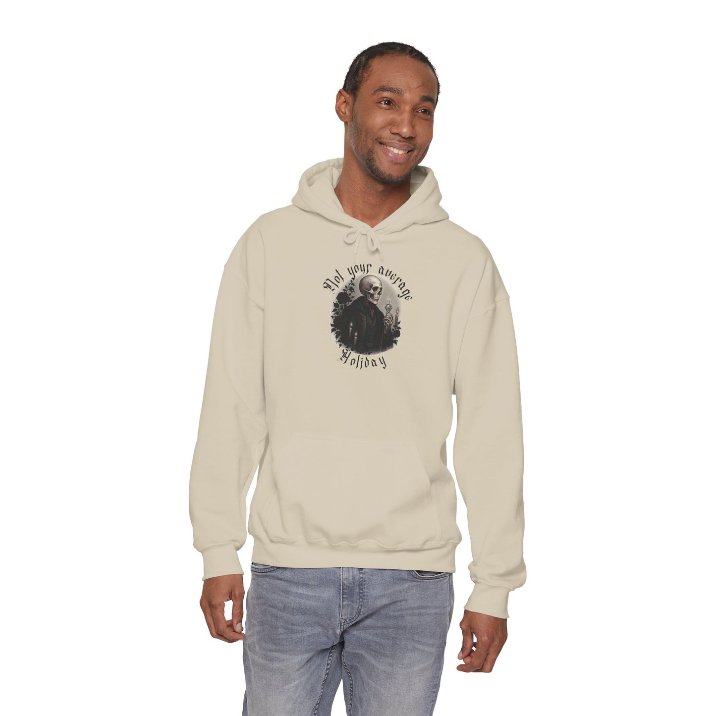 "Not Your Average Holiday" Vintage Skull Graphic Hoodie