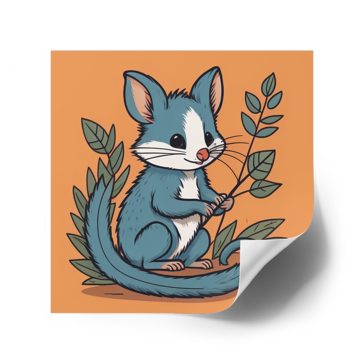 Adorable Cartoon Possum Stickers | Cute Marsupial Vinyl Decals | Fun Animal Sticker Set for Laptops and Journals