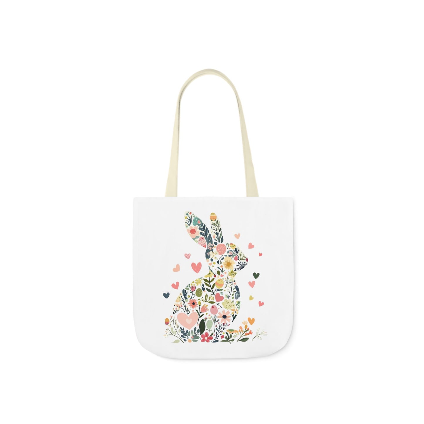 Floral Bunny Canvas Tote Bag