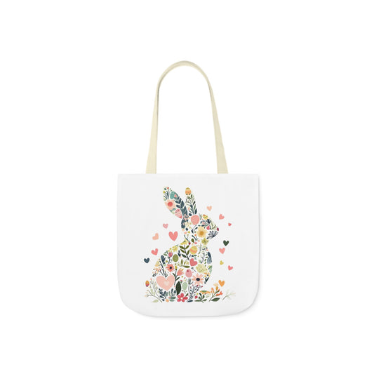 Floral Bunny Canvas Tote Bag