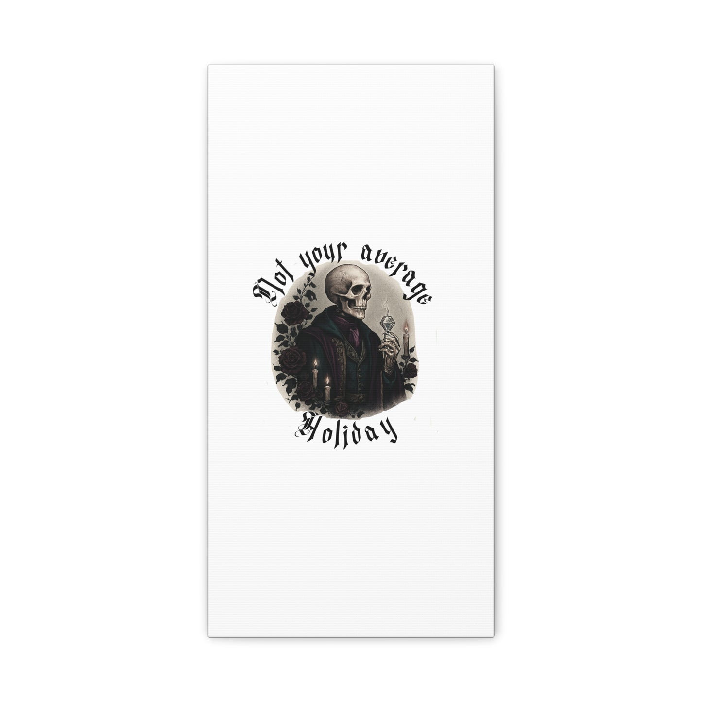 Skull Portrait Canvas Print — "Not Your Average Holiday" Gothic Wall Art