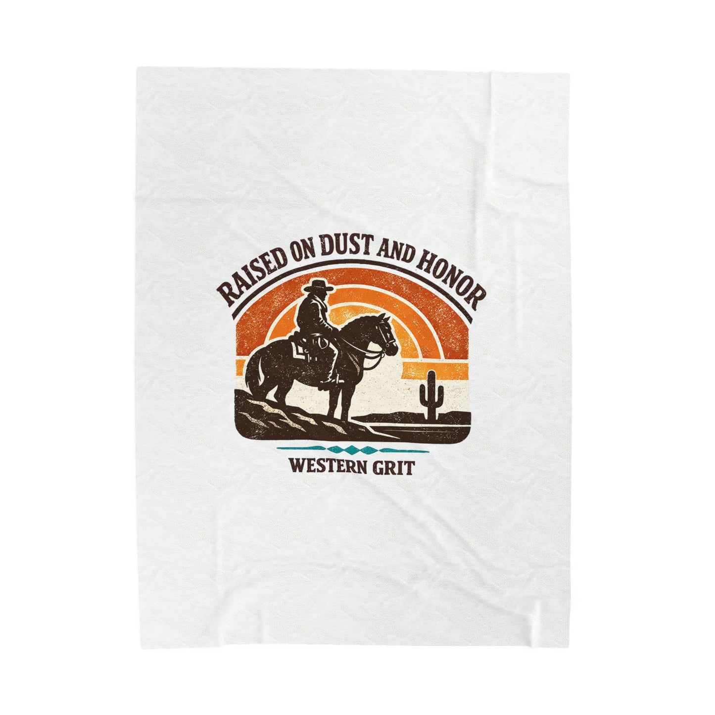 Raised on Dust and Honor Velveteen Plush Blanket | Western, Cowboy, Vintage Americana