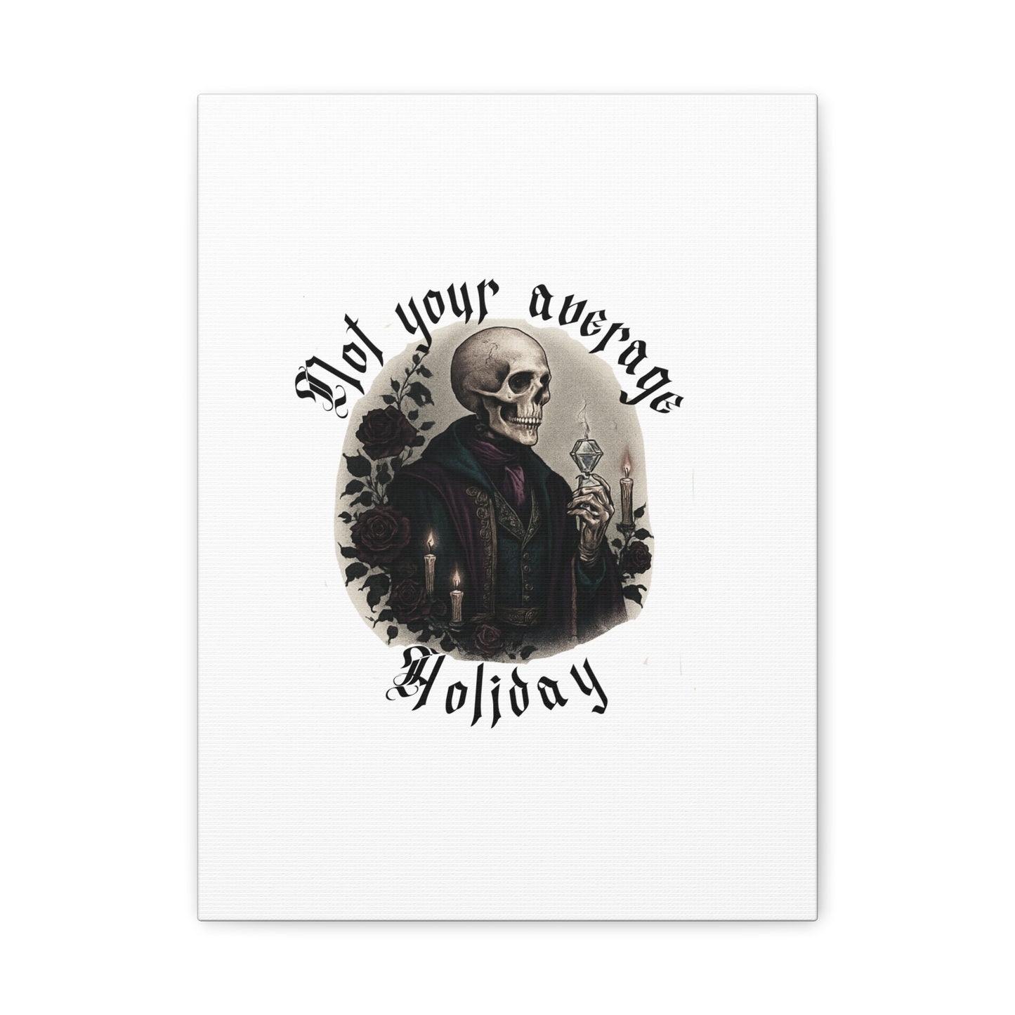 Skull Portrait Canvas Print — "Not Your Average Holiday" Gothic Wall Art