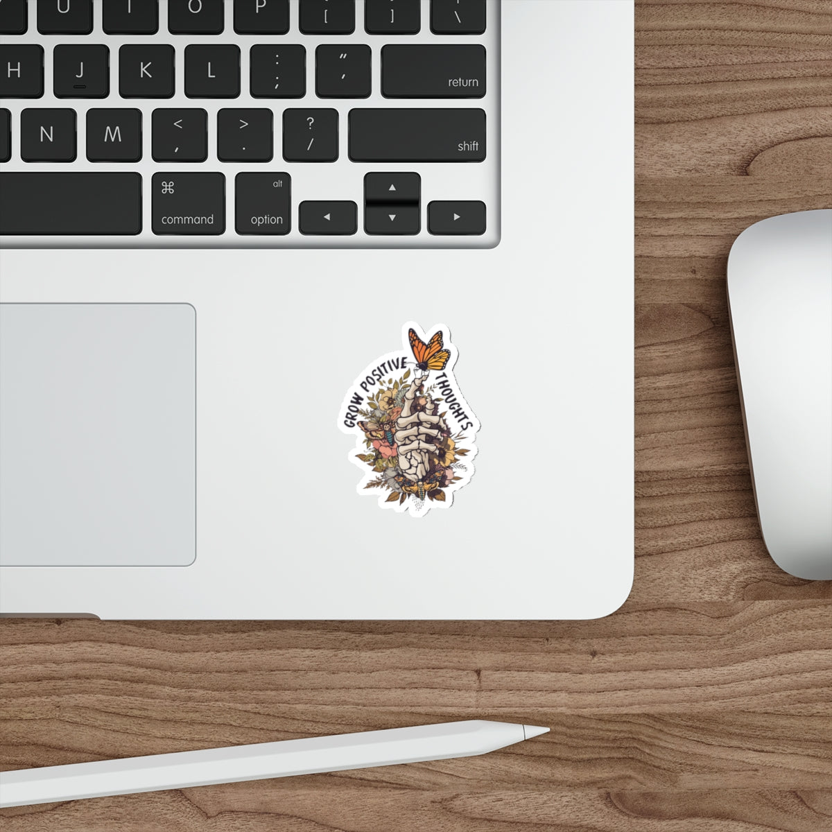 Grow Positive Thoughts Skull Sticker