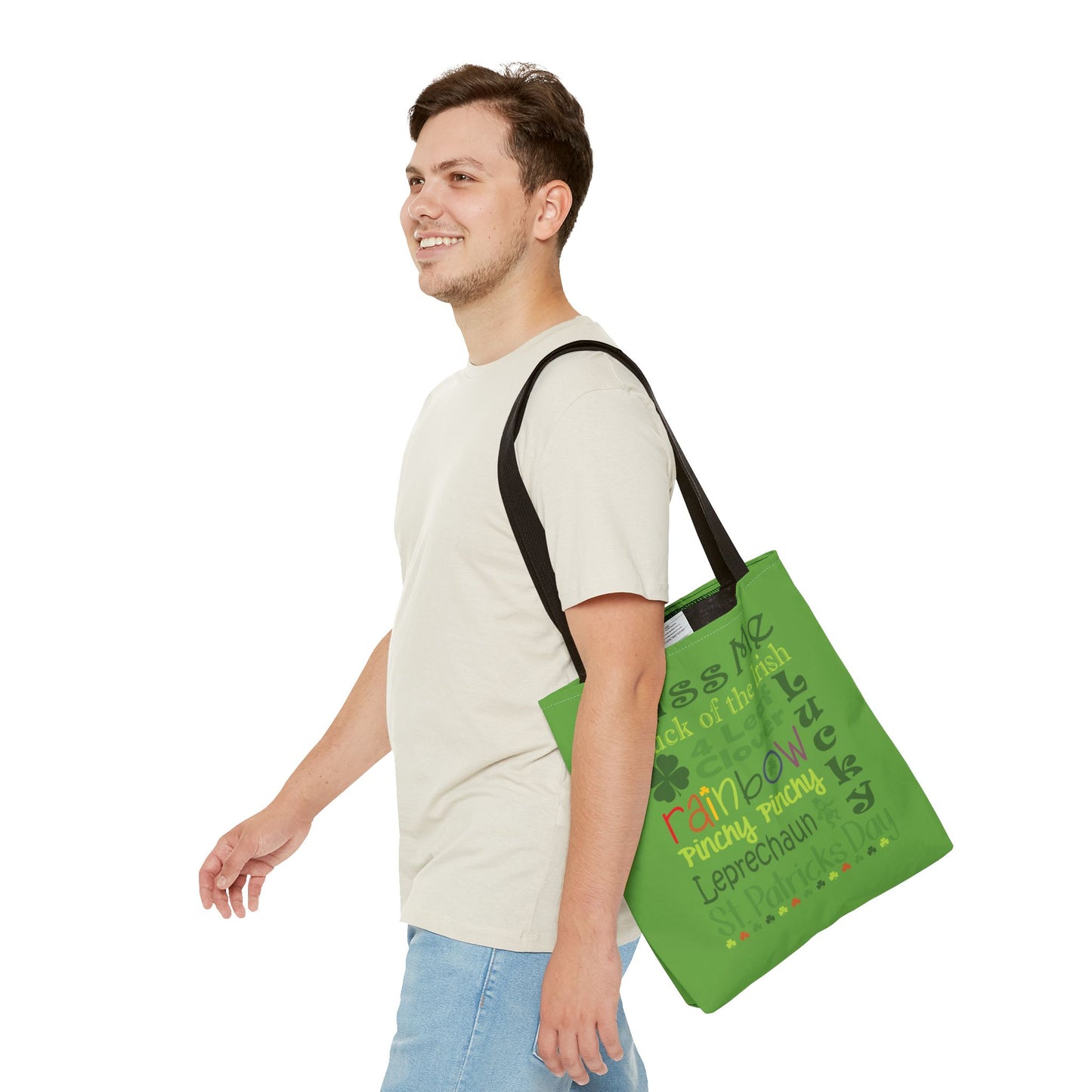 St. Patrick's Word Riot Green Tote Bag — Bold Typographic Holiday Tote - 3 Sizes