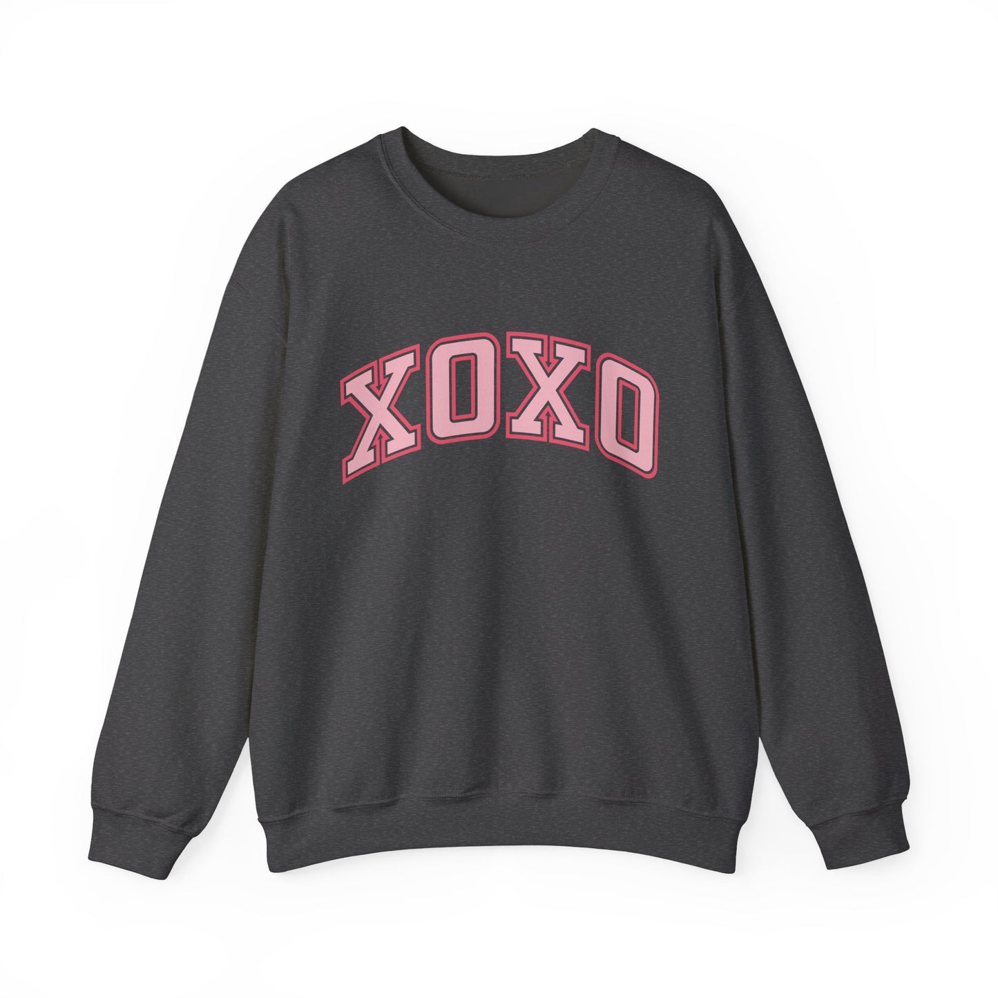 XOXO Pink Varsity Crewneck Sweatshirt
