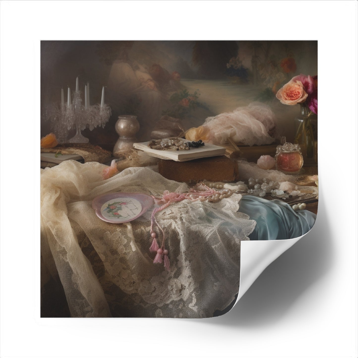 Vintage Women's Boudoir Square Sticker #2
