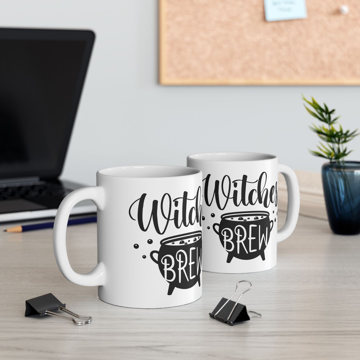 Witches Brew Ceramic Mug — Halloween Spell Cauldron Coffee Cup (11oz & 15oz)