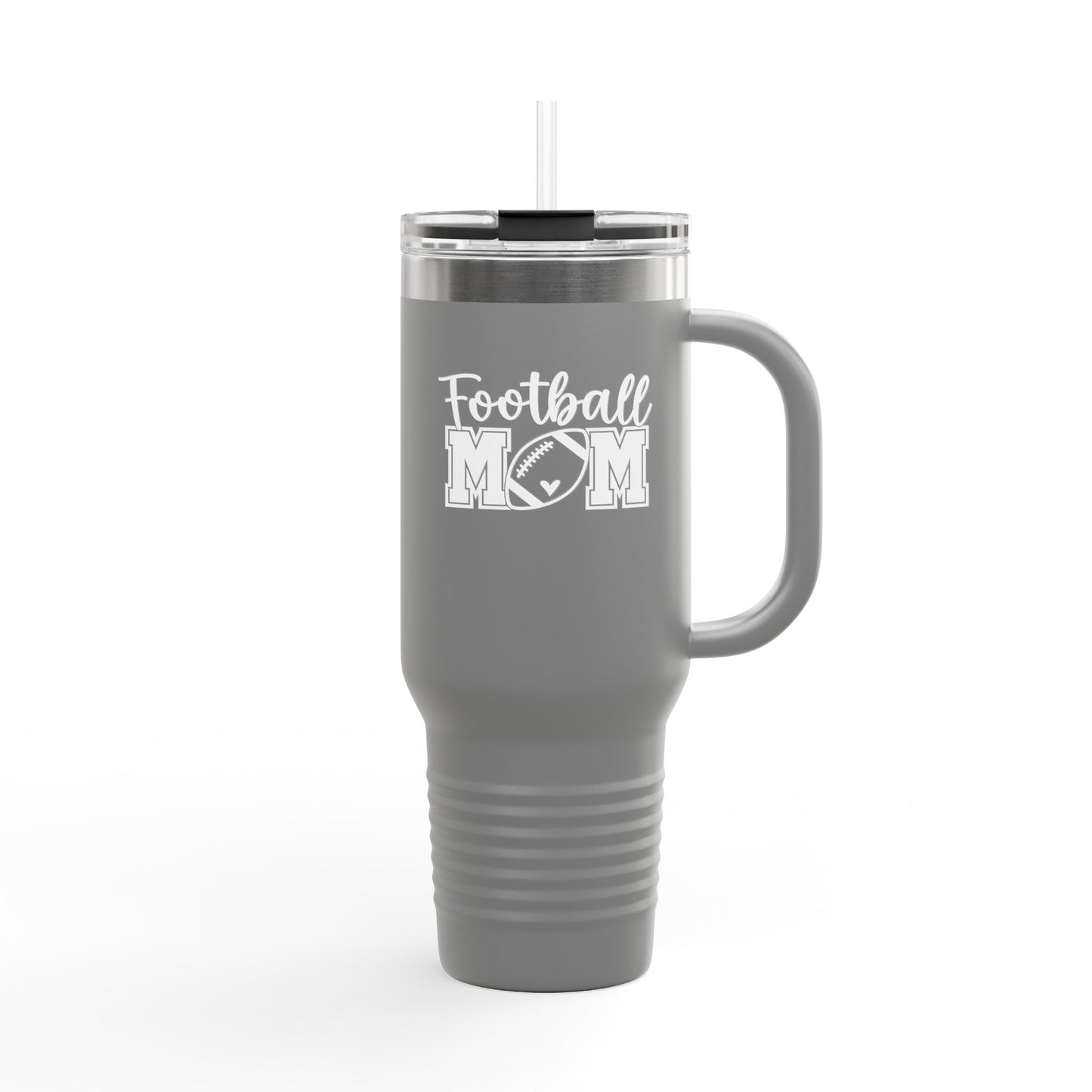 Football Mom Insulated Travel Mug 40oz – Cool-Handled Stainless Tumbler for Game Days
