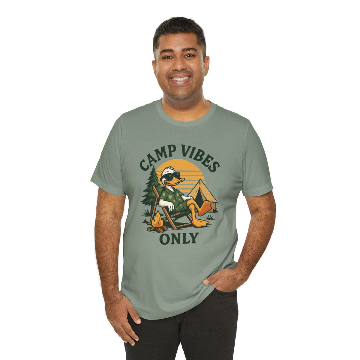 Camp Vibes Only T-Shirt — Retro Camping Duck Graphic Tee