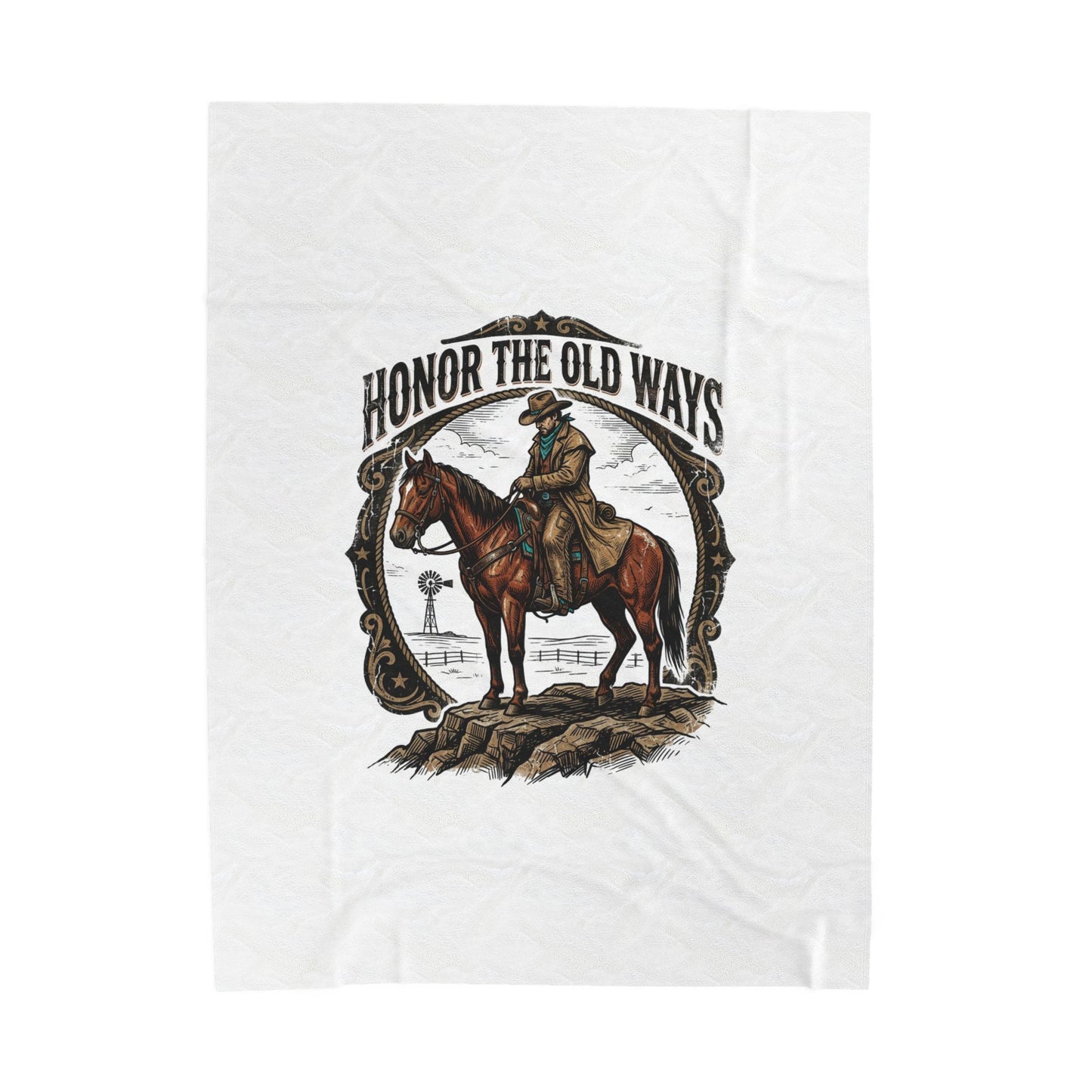 Honor the Old Ways Velveteen Blanket | Western, Americana, Vintage Rodeo