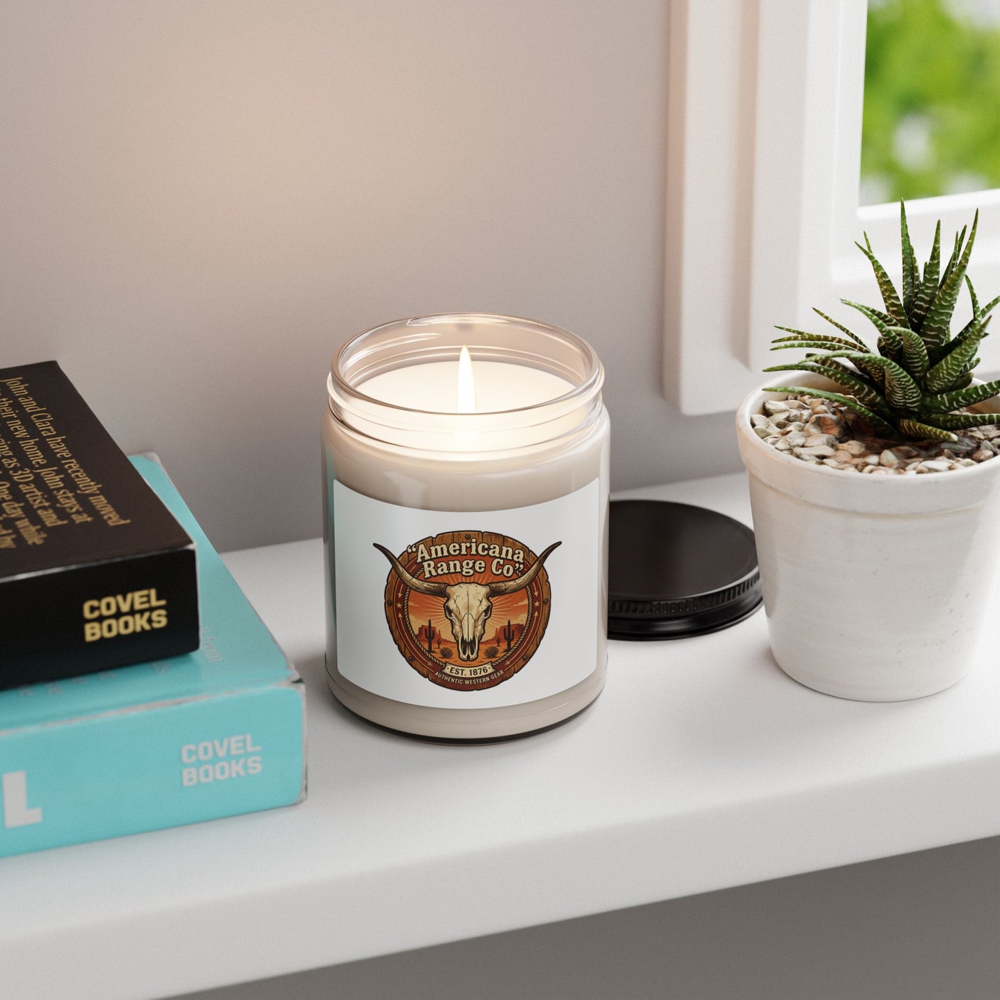Western Skull Logo Candle | Soy Candle, Frontier Americana Scent