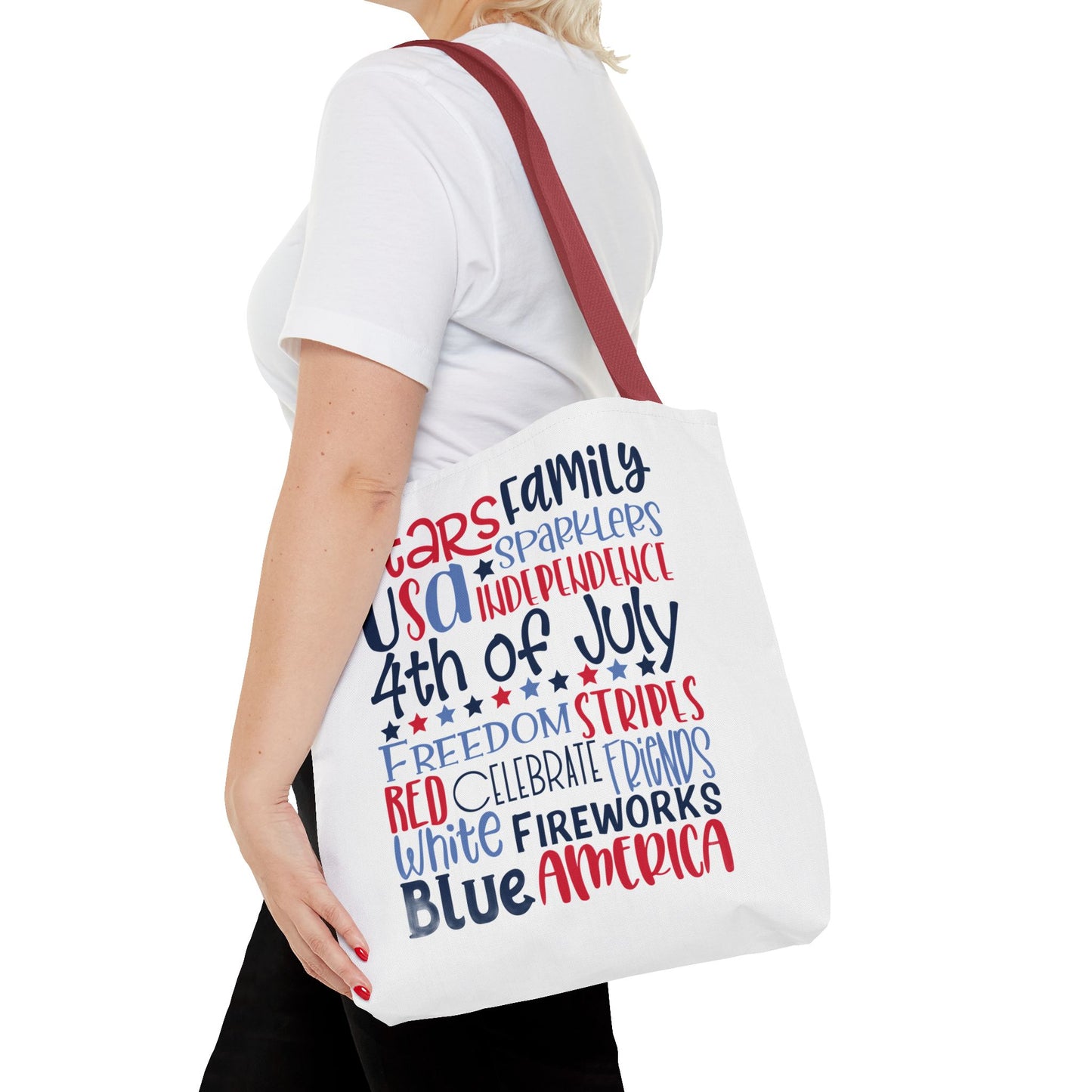 4th of July Tote Bag - USA Patriotic Stars & Stripes Independence Day Tote