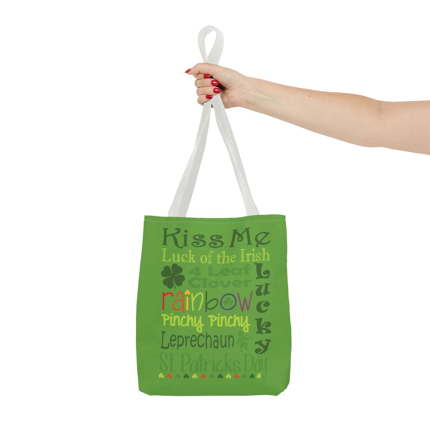 St. Patrick's Word Riot Green Tote Bag — Bold Typographic Holiday Tote - 3 Sizes