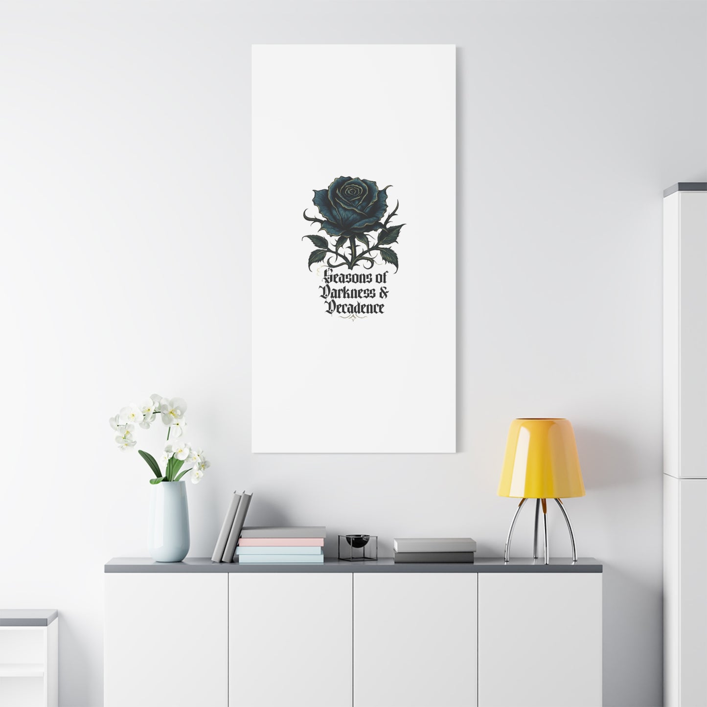 Canvas Wall Art — Gothic Blue Rose "Seasons of Darkness & Decadence"