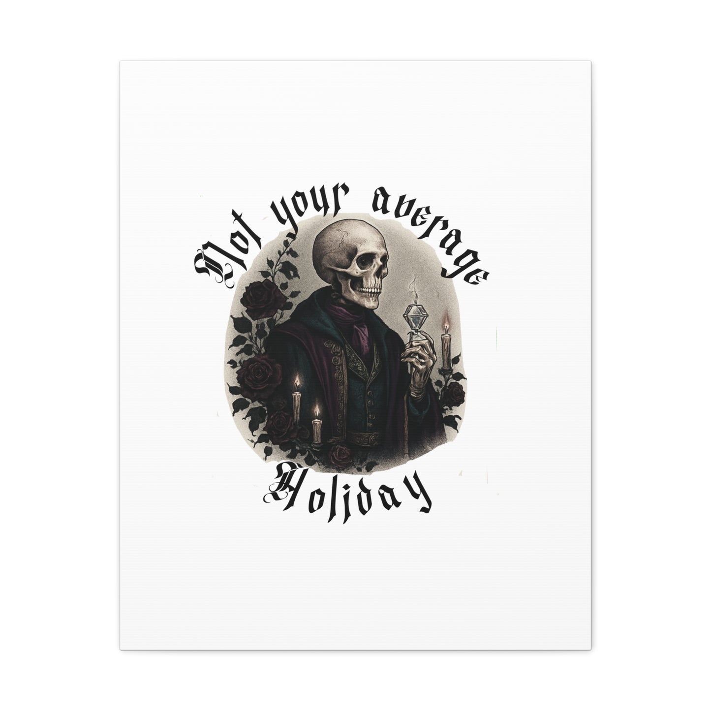 Skull Portrait Canvas Print — "Not Your Average Holiday" Gothic Wall Art