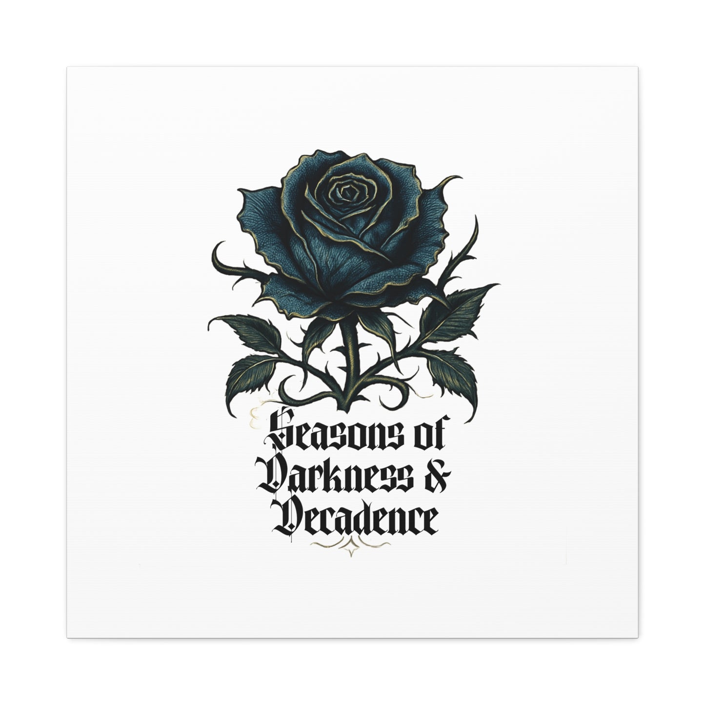 Canvas Wall Art — Gothic Blue Rose "Seasons of Darkness & Decadence"