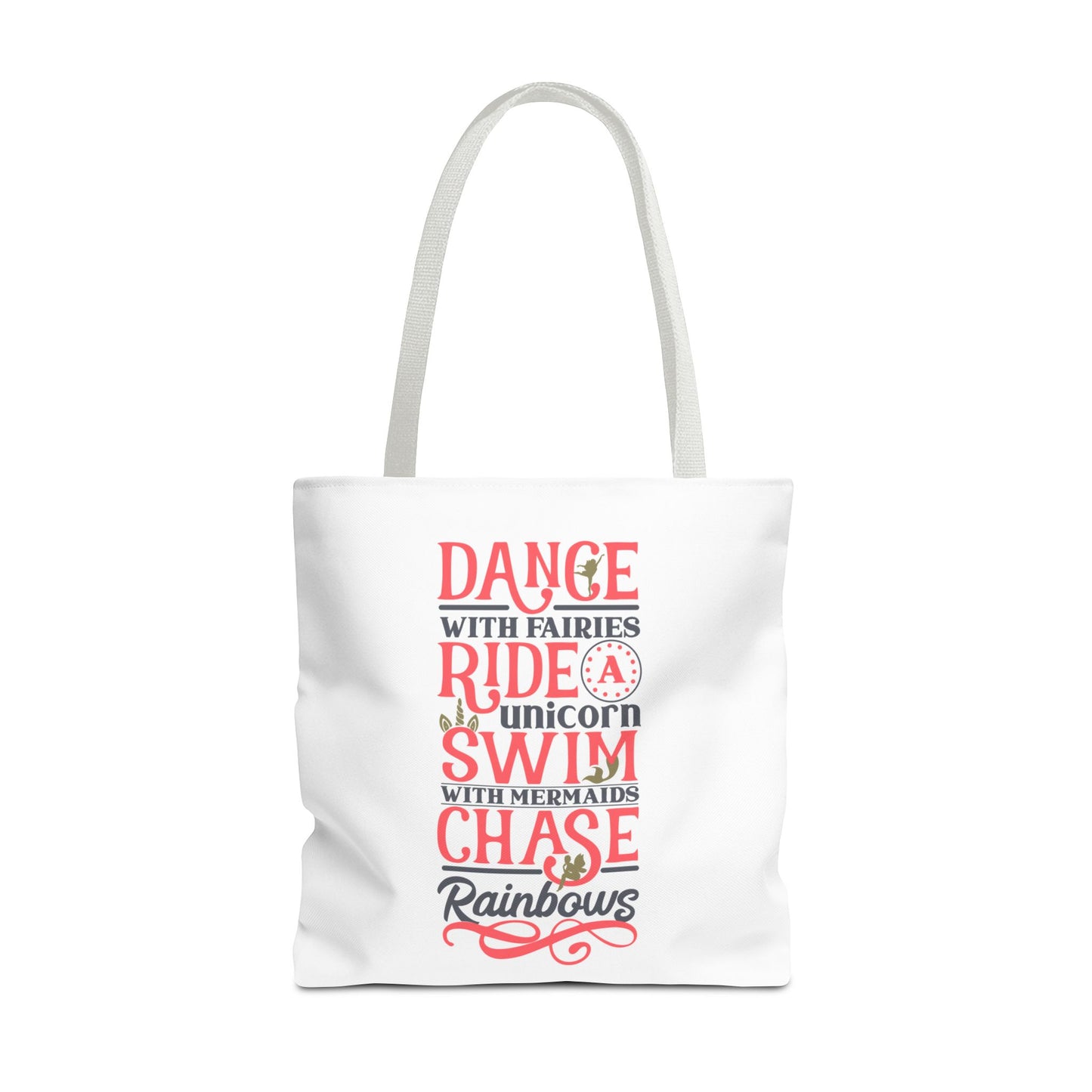 Whimsical Adventure Tote Bag - Dance with Fairies, Ride Unicorns, Swim with Mermaids