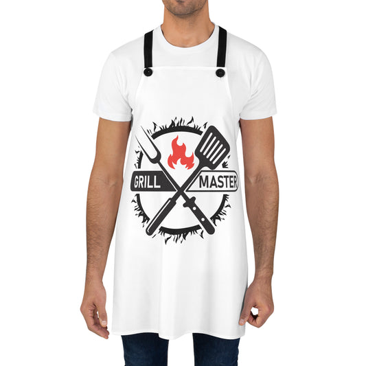 White Grill Master Apron - Perfect for BBQ Lovers and Chefs, Ideal Gift for Father's Day and Summer Cookouts