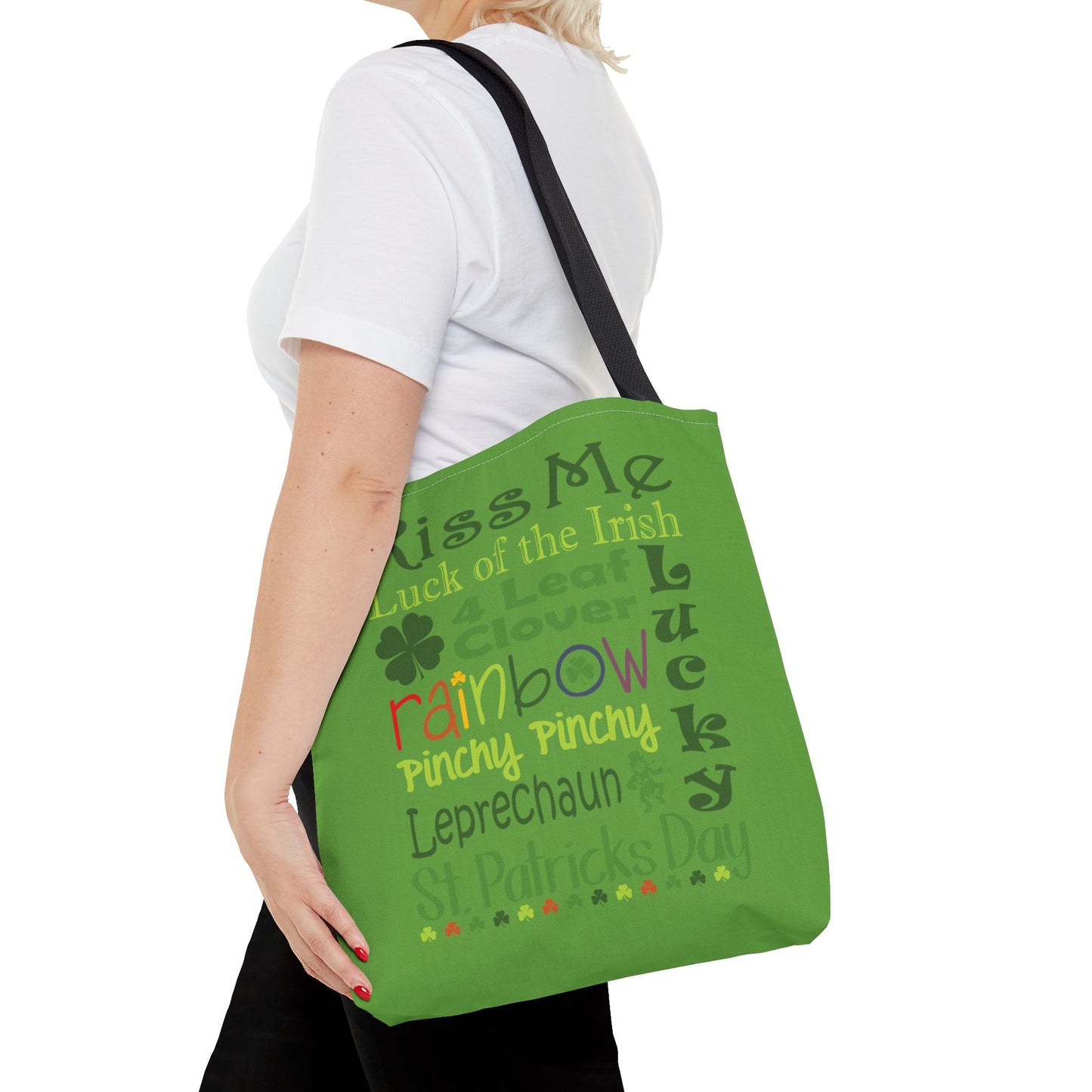 St. Patrick's Word Riot Green Tote Bag — Bold Typographic Holiday Tote - 3 Sizes