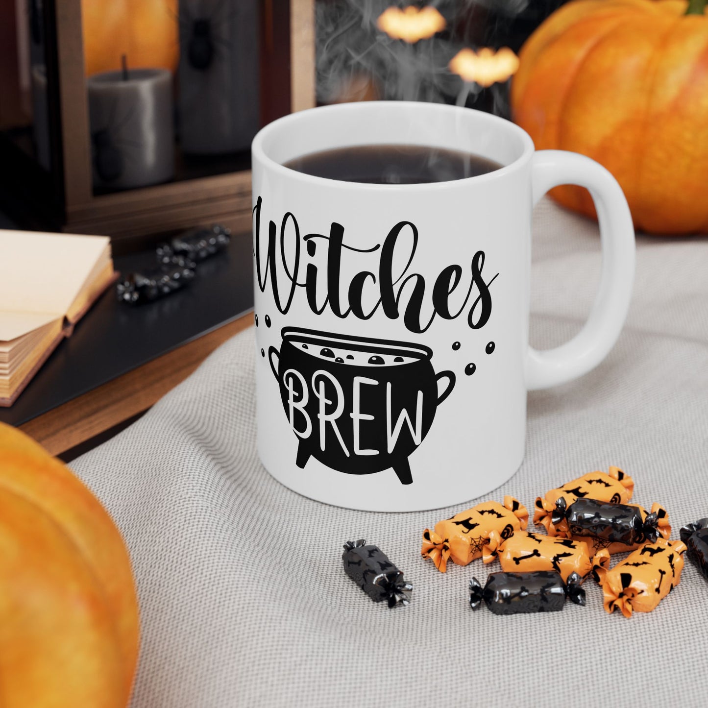 Witches Brew Ceramic Mug — Halloween Spell Cauldron Coffee Cup (11oz & 15oz)