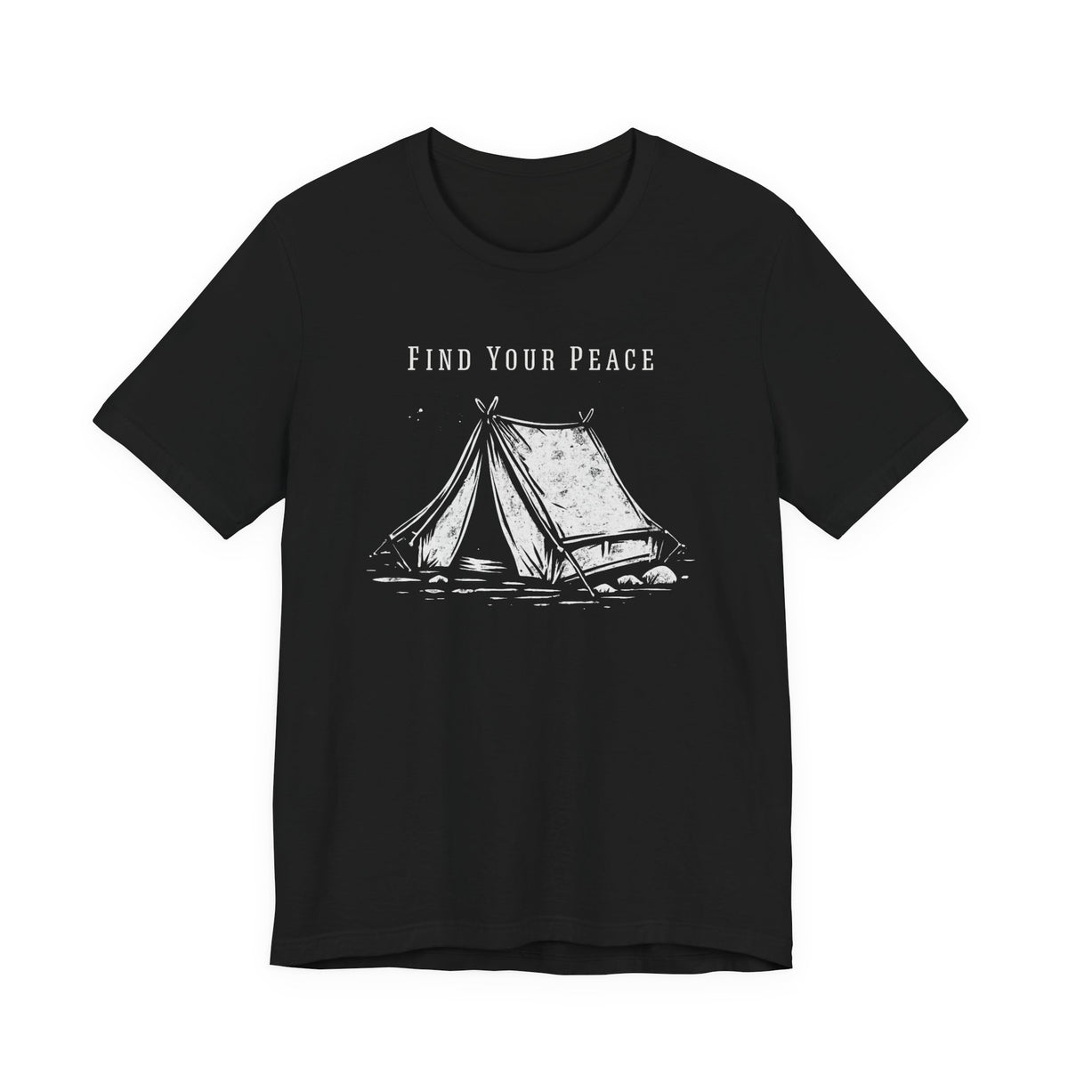 Find Your Peace Tent Camping Graphic Unisex Tee