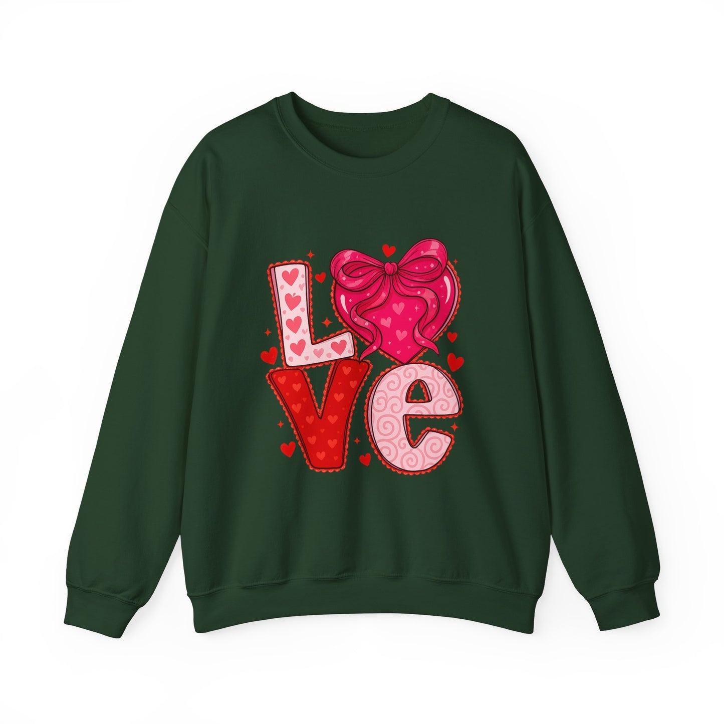 Coquette Love Crewneck Sweatshirt — Feminine Heart Graphic Crewneck