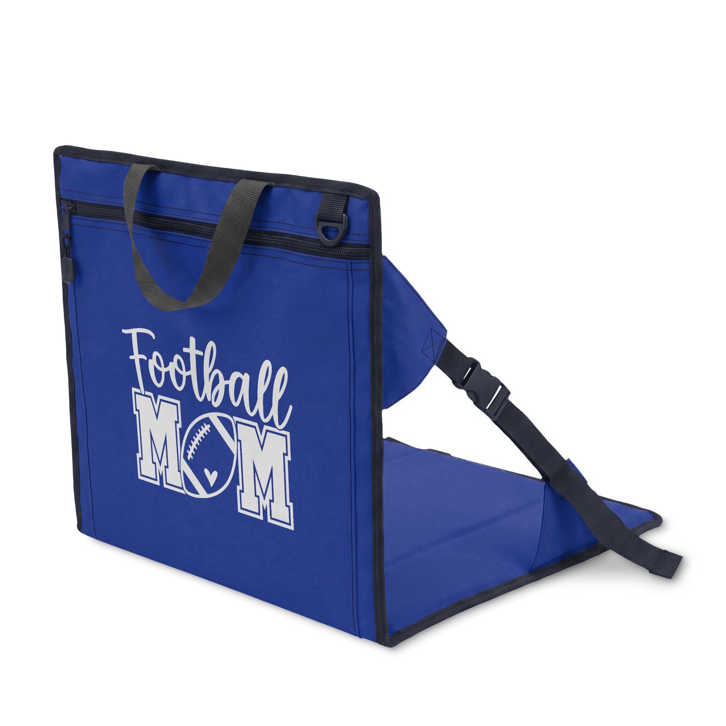 Football Mom Stadium Seat — Portable Padded Bleacher Seat with Backrest