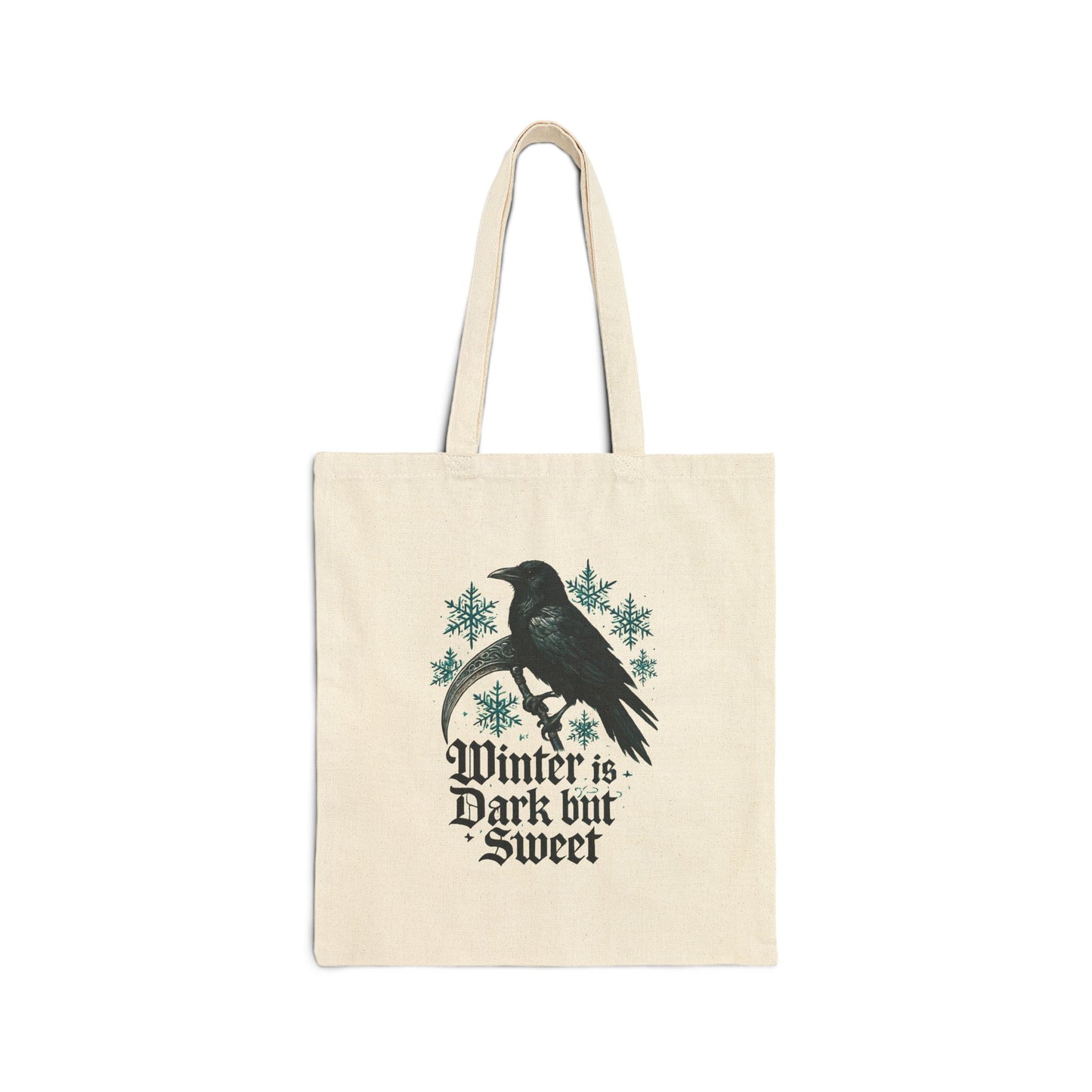 Tote Bag — "Winter is Dark but Sweet" Raven Canvas Tote