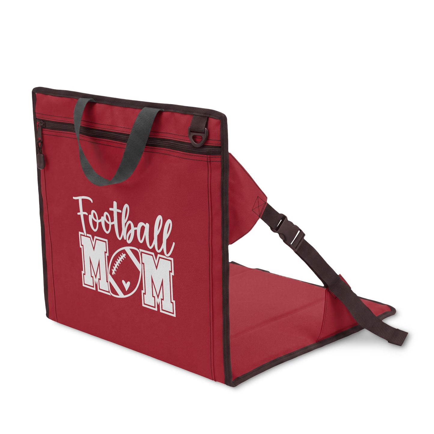 Football Mom Stadium Seat — Portable Padded Bleacher Seat with Backrest