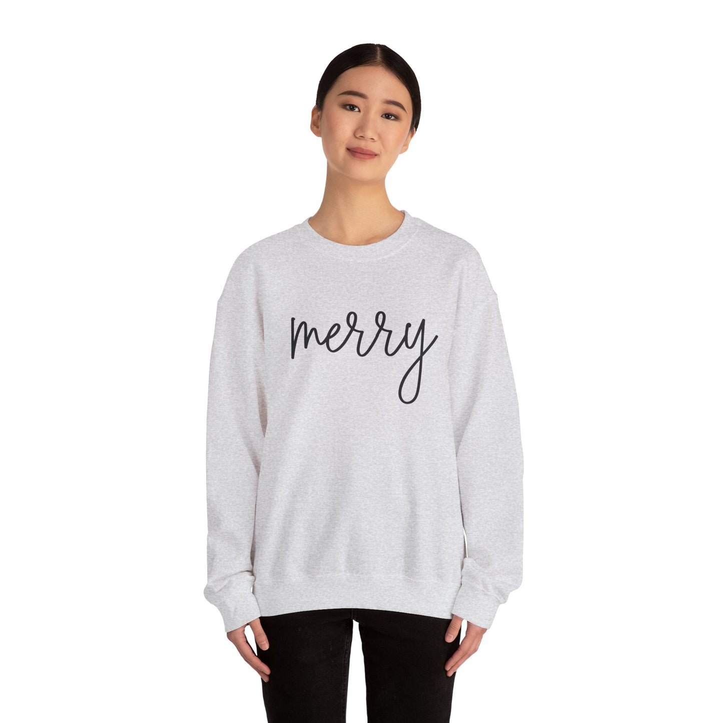Cute Merry Crewneck Sweatshirt - Christmas Holiday