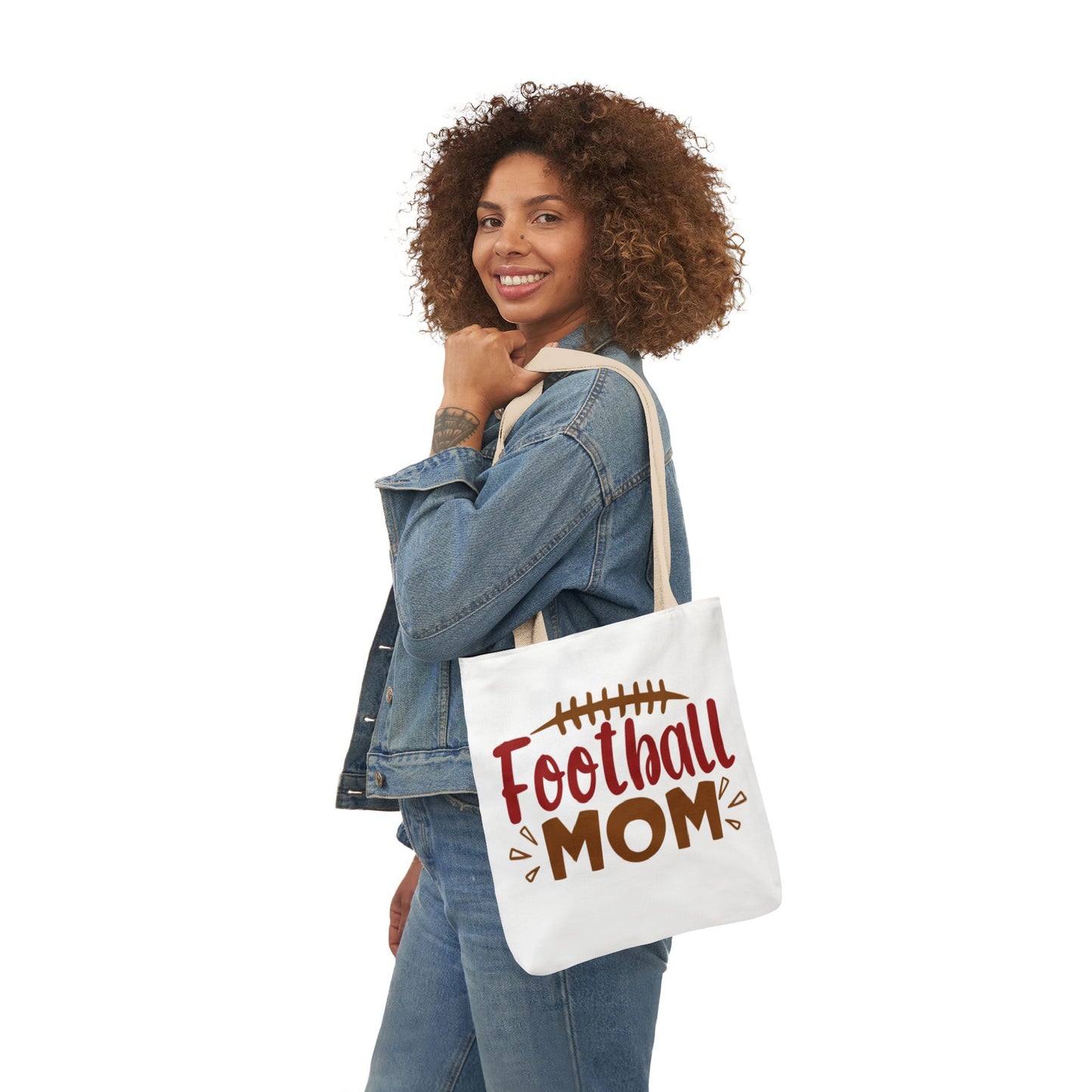 Football Mom Canvas Tote Bag — Game Day Reusable Grocery & Gear Tote