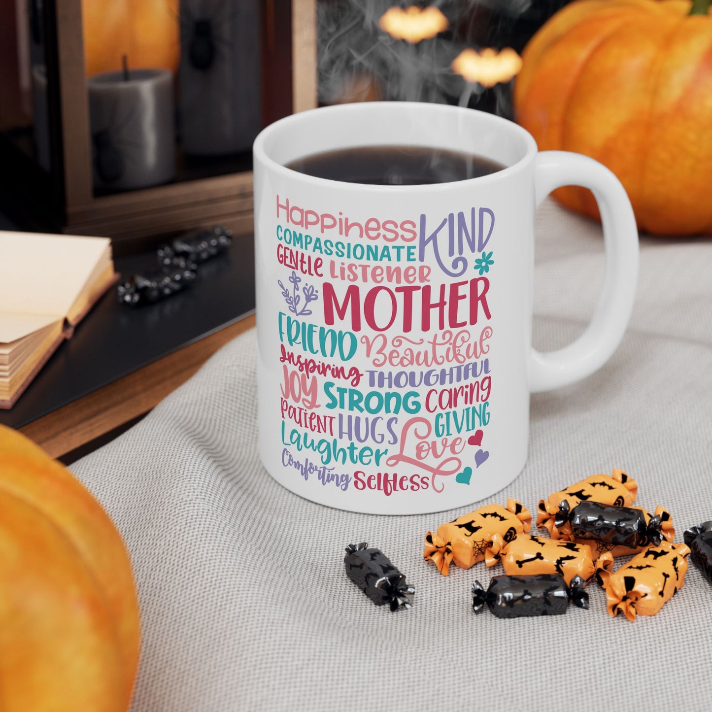 Mother Words Ceramic Mug — 'Kind, Gentle, Loving' Sentimental Mother's Day Gift (11oz & 15oz)