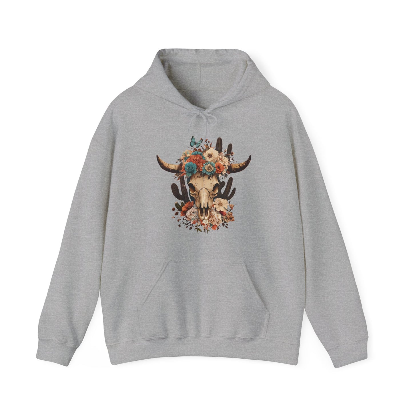 Floral Skull Women's Heavy Blend™ Hoodie, Perfect Gift for Mother's Day