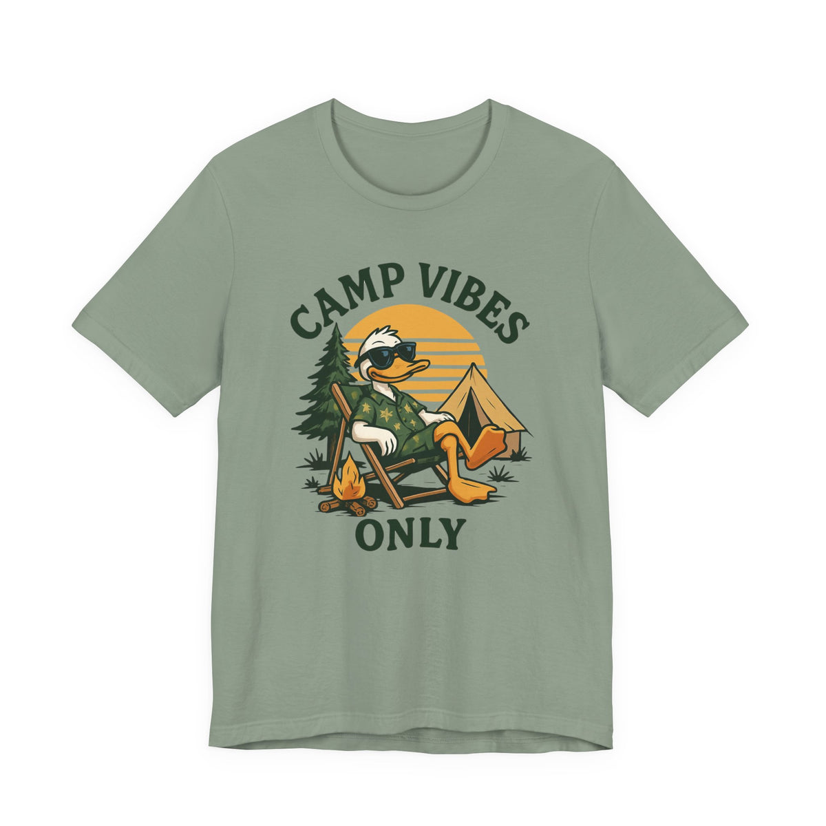 Camp Vibes Only T-Shirt — Retro Camping Duck Graphic Tee
