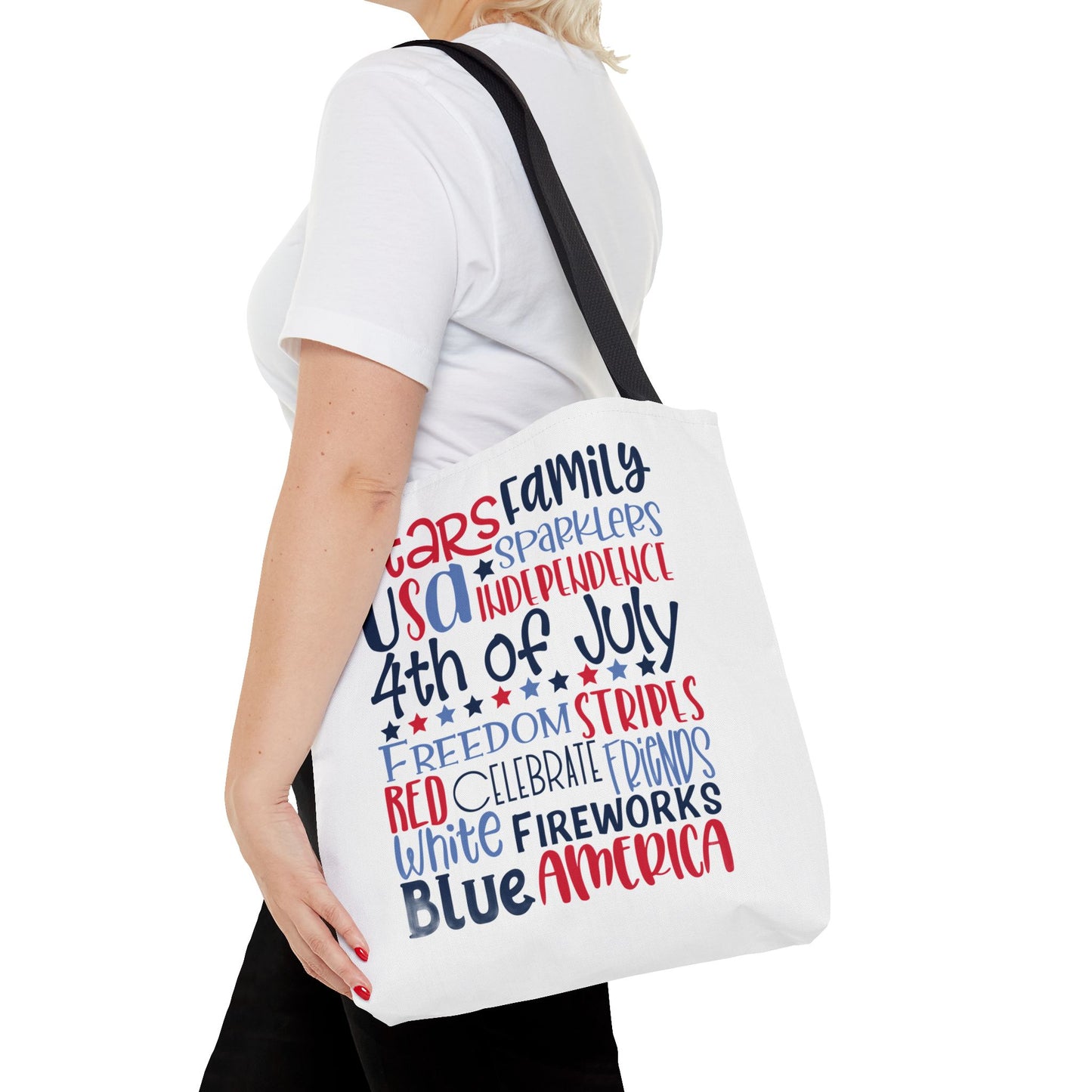 4th of July Tote Bag - USA Patriotic Stars & Stripes Independence Day Tote