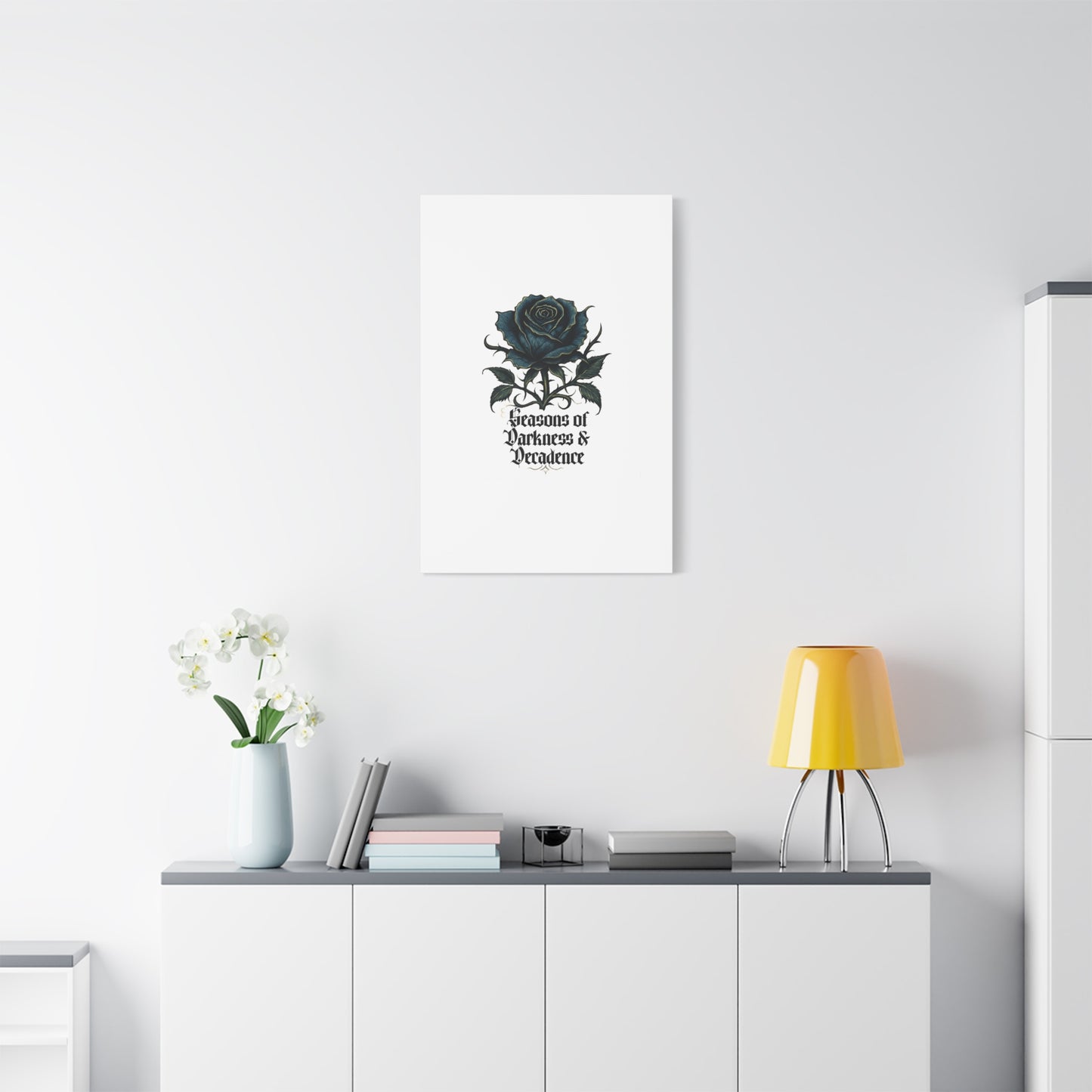 Canvas Wall Art — Gothic Blue Rose "Seasons of Darkness & Decadence"