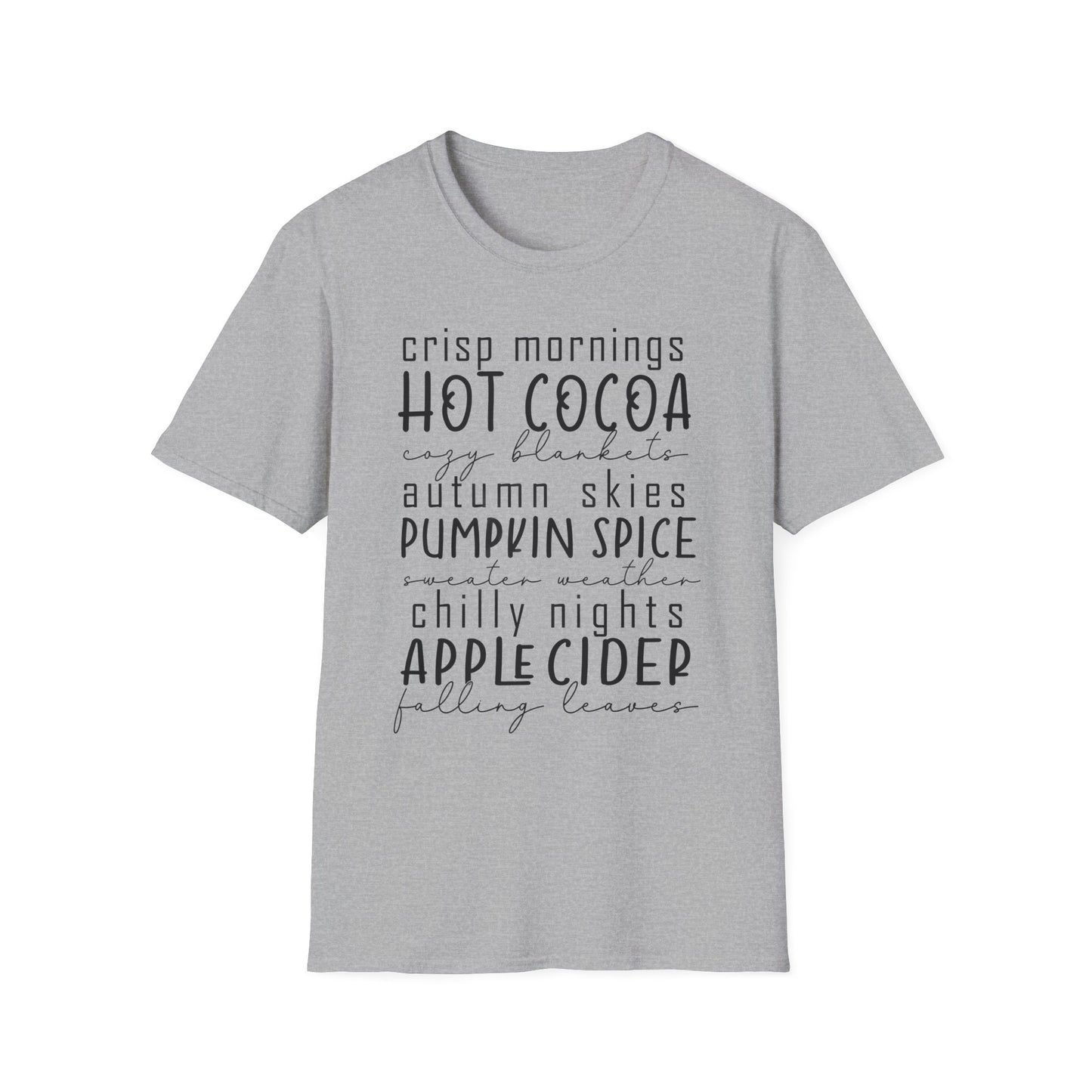 Cozy Fall T-Shirt | Autumn Vibes Shirt, Pumpkin Spice Tee, Hot Cocoa Top, Seasonal Casual Wear, Thanksgiving Gift