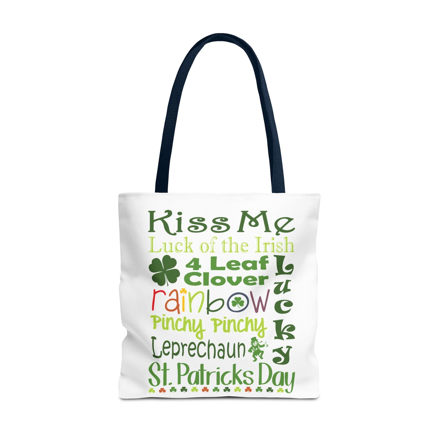 St. Patrick's Word Riot White Tote Bag — Bold Typographic Holiday Tote - 3 Sizes
