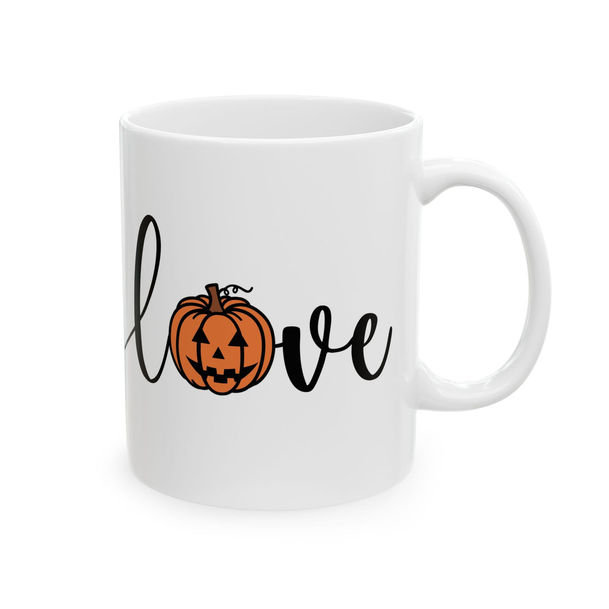 Love Pumpkin Ceramic Mug — Fall Halloween Coffee Cup (11oz & 15oz)