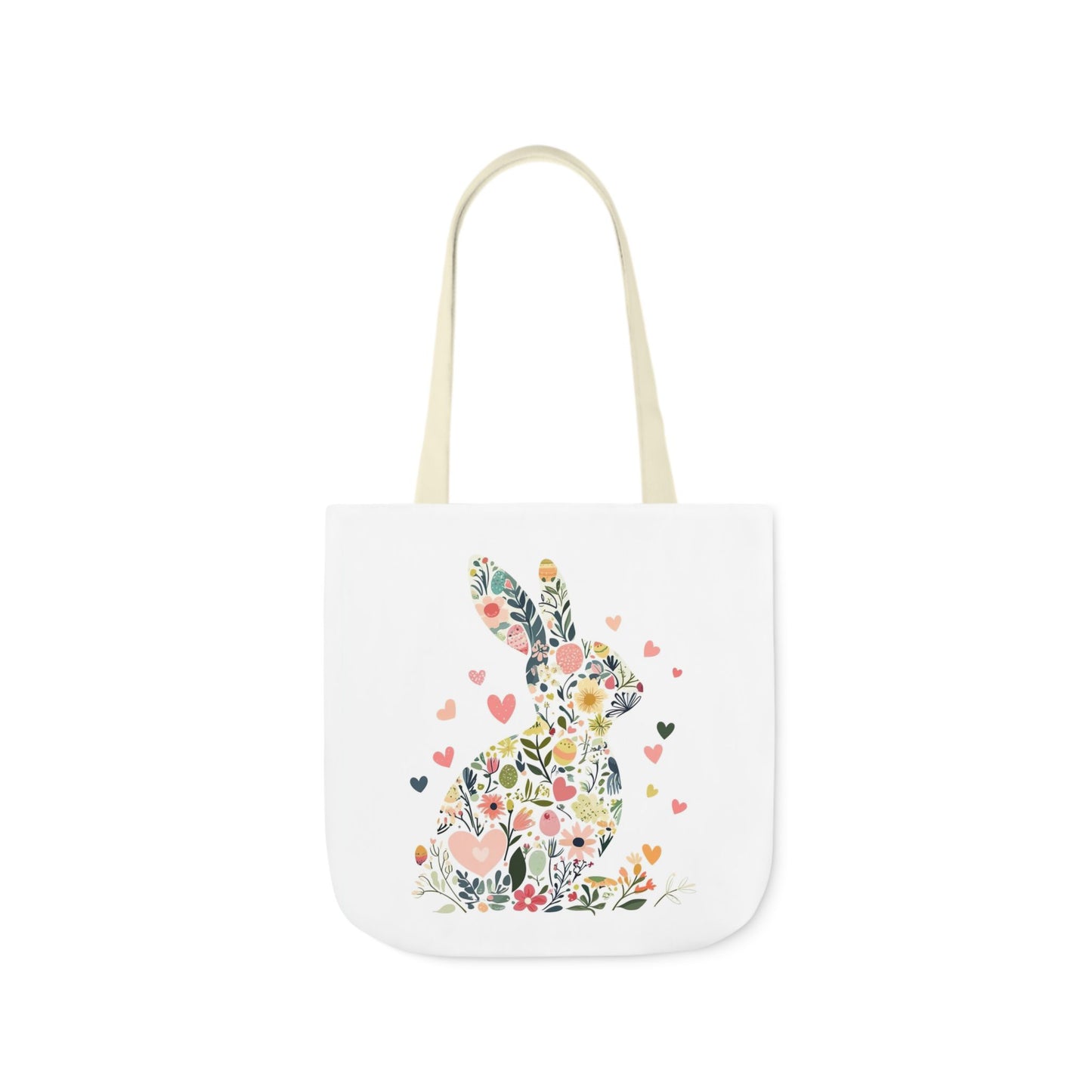 Floral Bunny Canvas Tote Bag