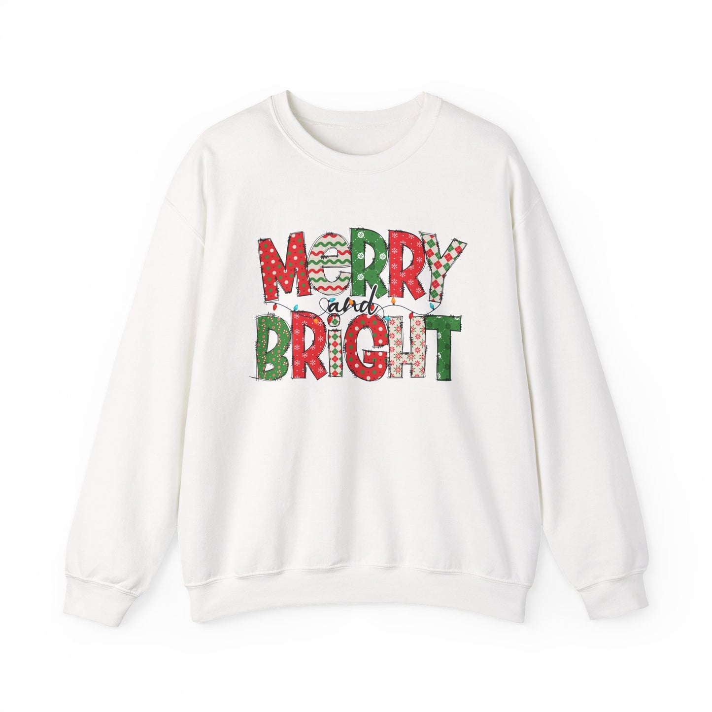 Merry and Bright Crewneck Sweatshirt — Festive Holiday Sweatshirt