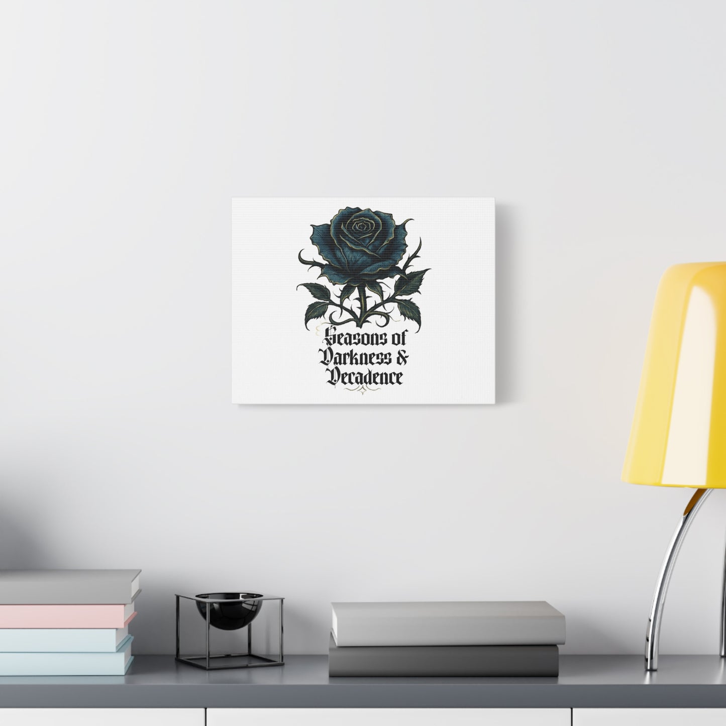 Canvas Wall Art — Gothic Blue Rose "Seasons of Darkness & Decadence"