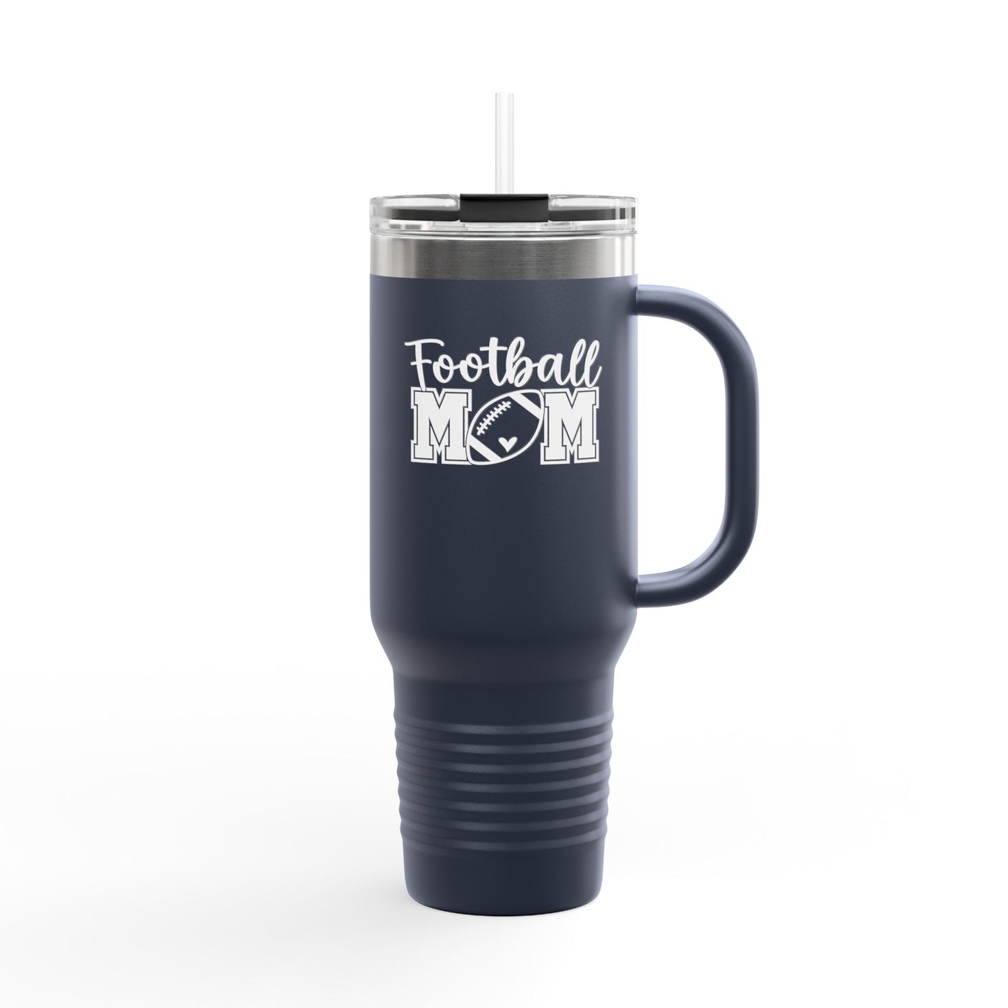 Football Mom Insulated Travel Mug 40oz – Cool-Handled Stainless Tumbler for Game Days