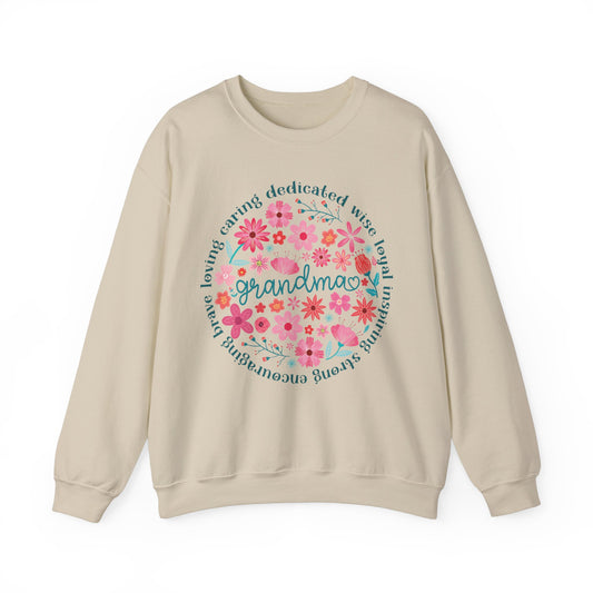 Grandma Floral Love Crewneck Sweatshirt - Cozy Gift for Grandmothers for Mother's Day