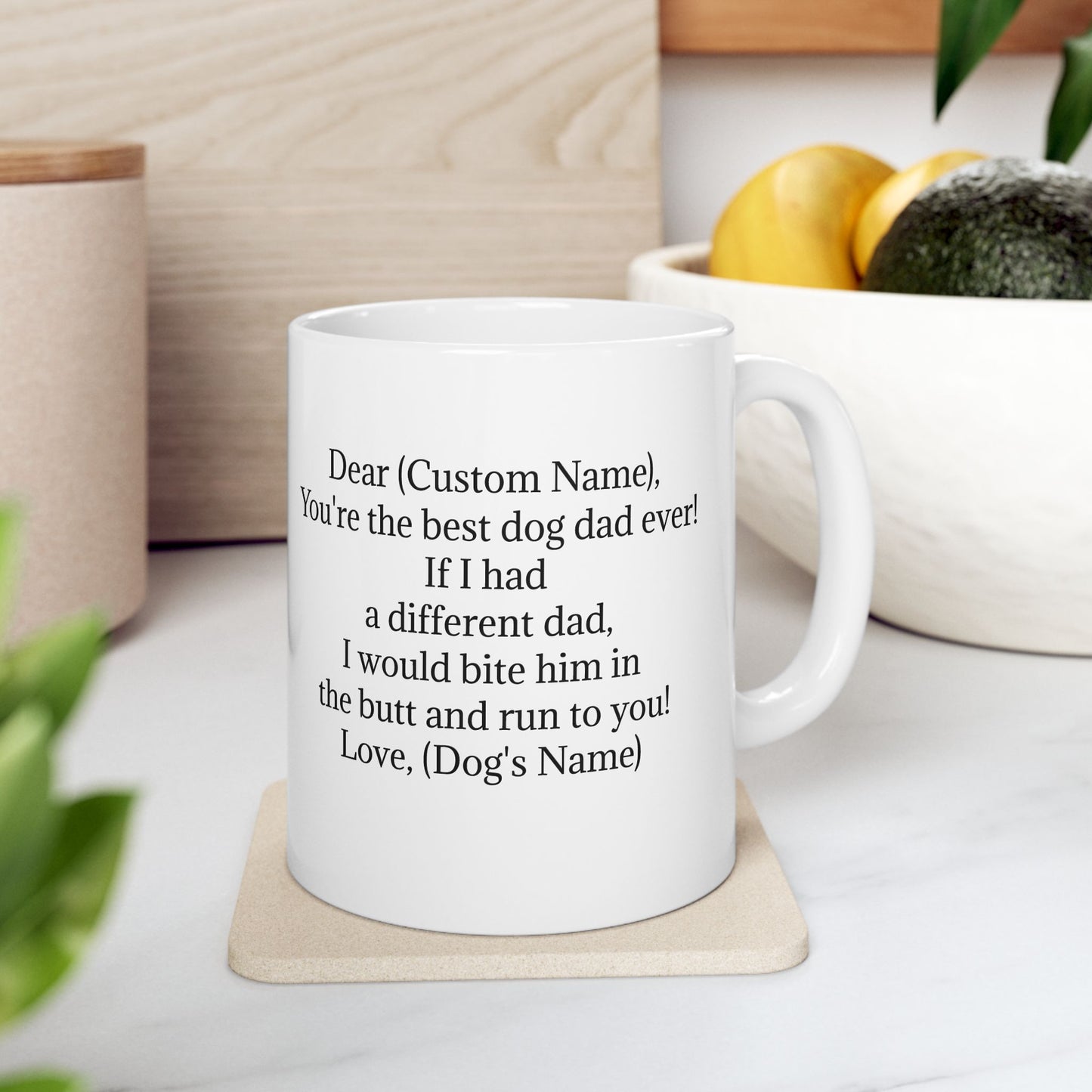 Personalized Ceramic Coffee Mug for Dad - Best Dog Dad Ever Gift