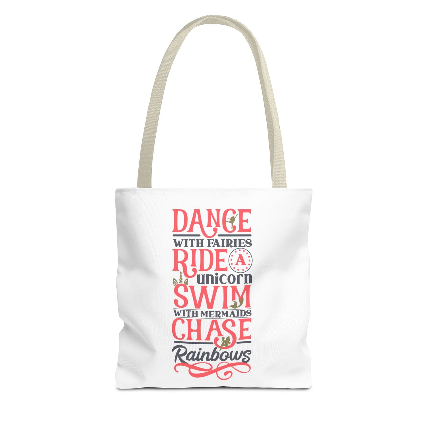 Whimsical Adventure Tote Bag - Dance with Fairies, Ride Unicorns, Swim with Mermaids