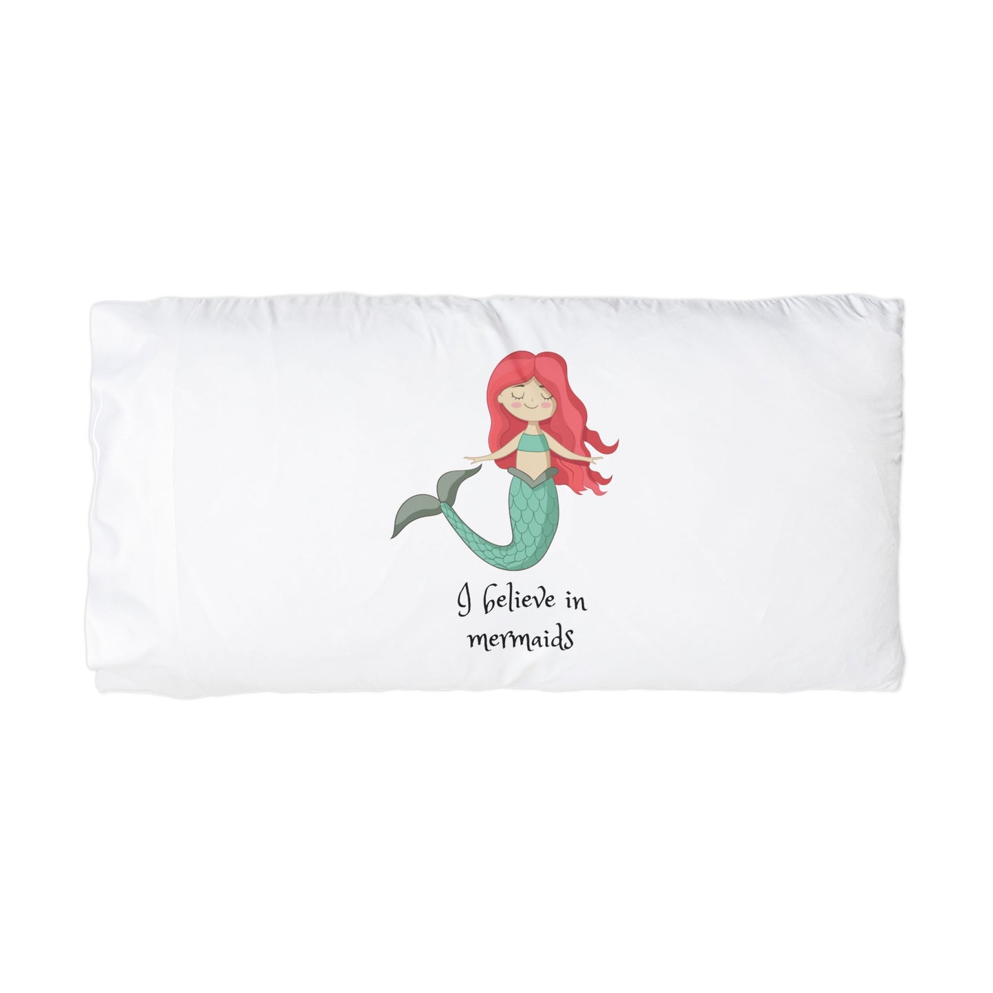 Mermaid Microfiber Pillowcase — "I Believe in Mermaids" Decorative Pillowcase for Kids’ Bedroom & Nautical Gifts